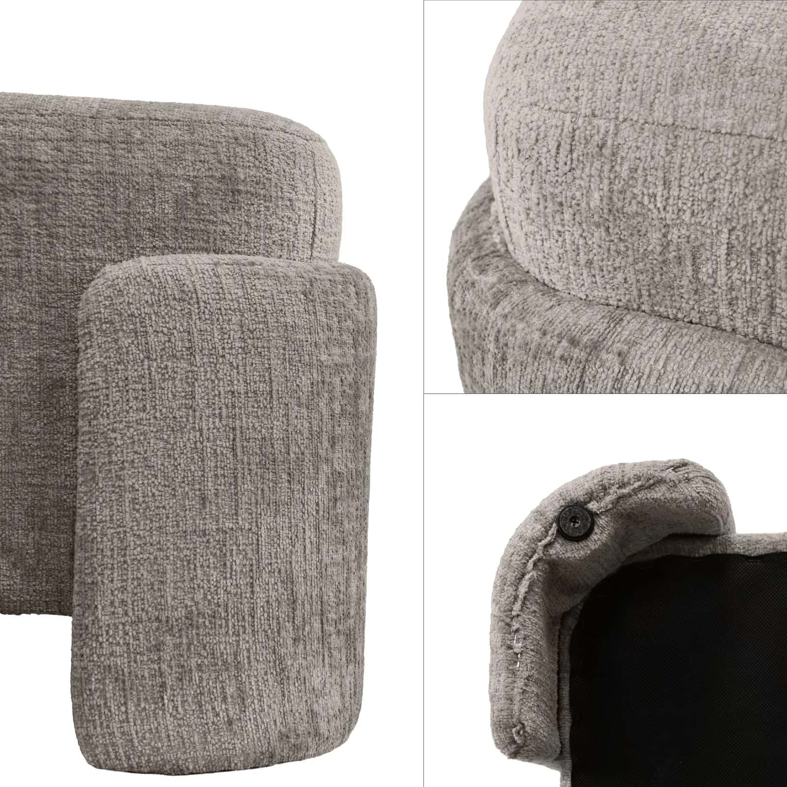 Pufa szenil PASCAL 42×37,5×40cm taupe – miniatura 7