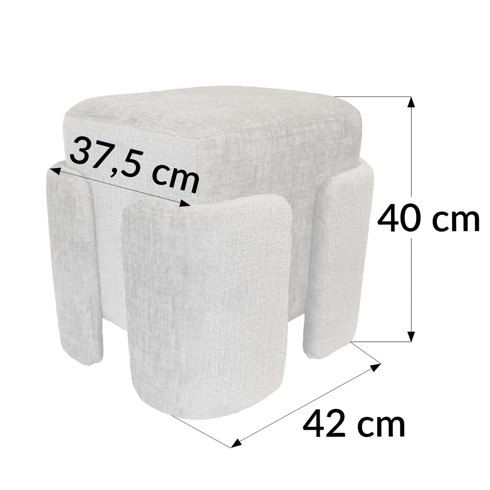 Pufa szenil PASCAL 42×37,5×40cm taupe – miniatura 3
