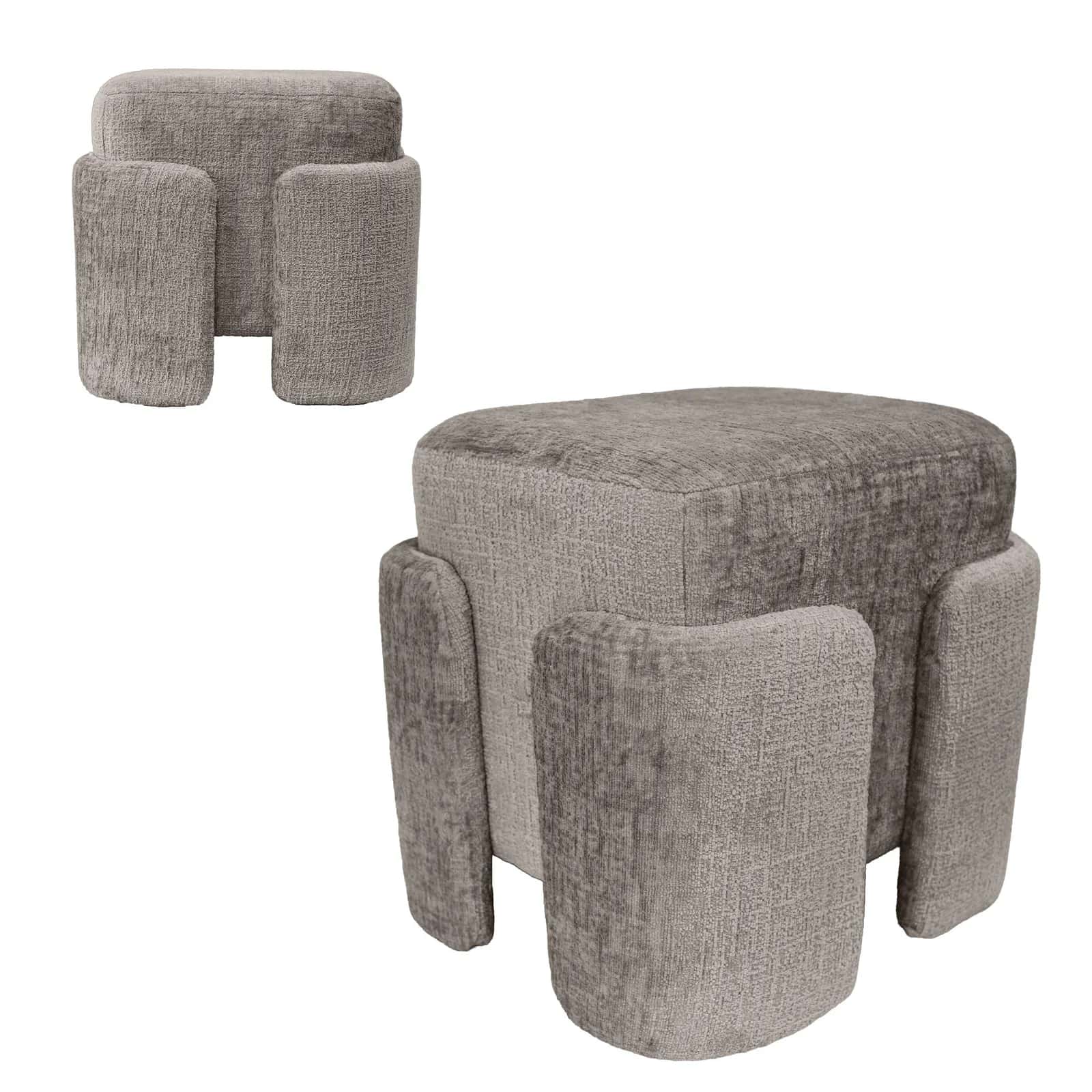 Pufa szenil PASCAL 42×37,5×40cm taupe – miniatura 4