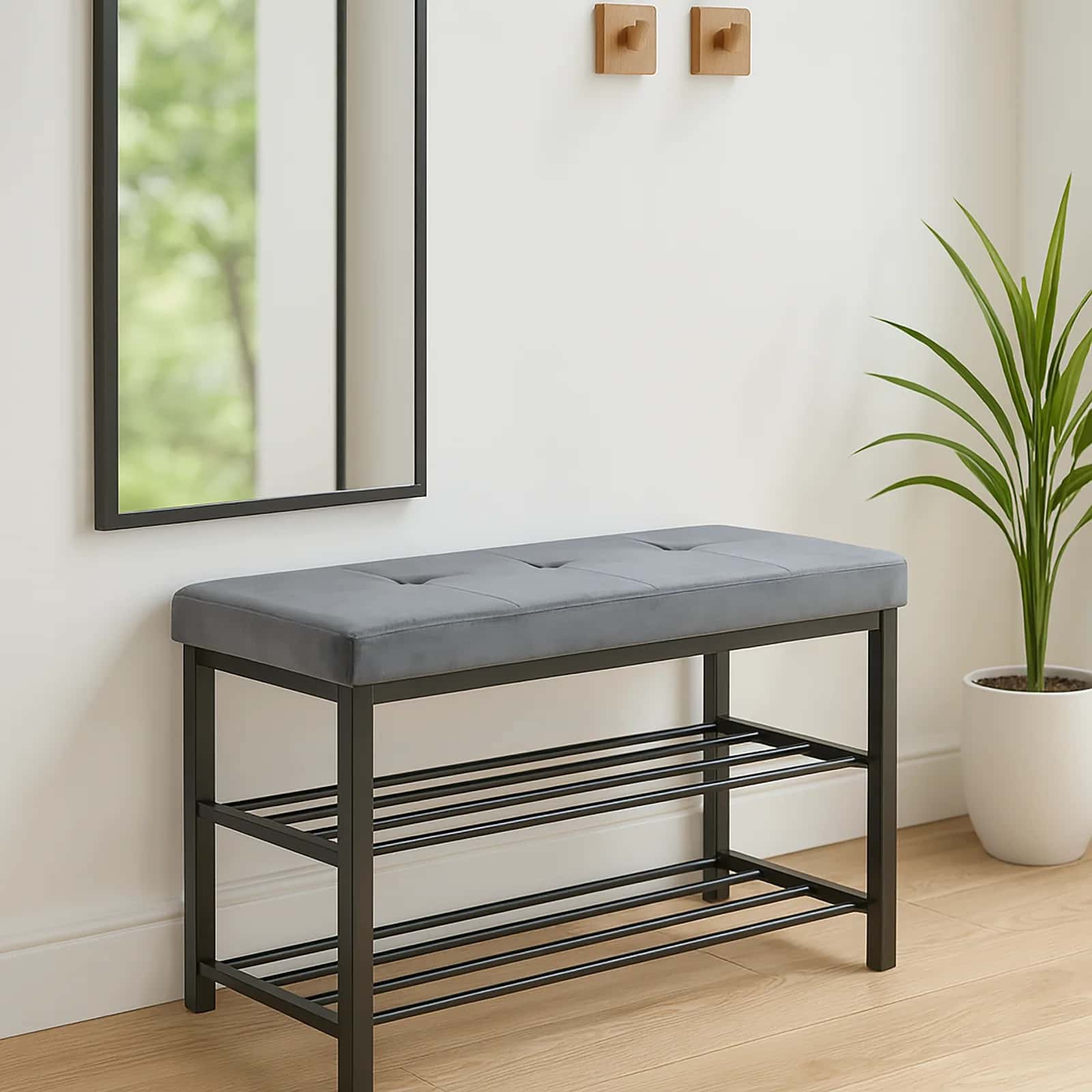 Siedzisko welur ALIDA 79×32×50cm szary – miniatura 8