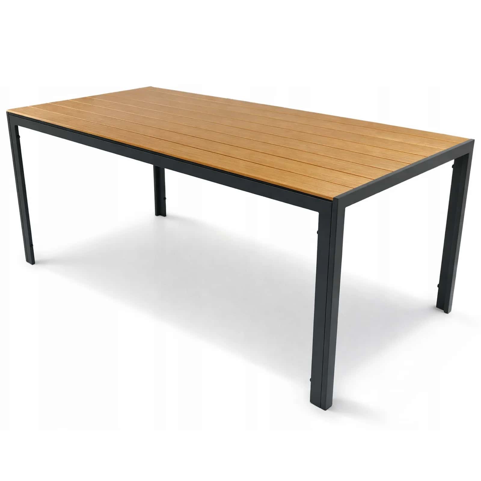 Stół ogrodowy na taras z blatem polywood TYLER 190×90 czarn/natur – miniatura 1