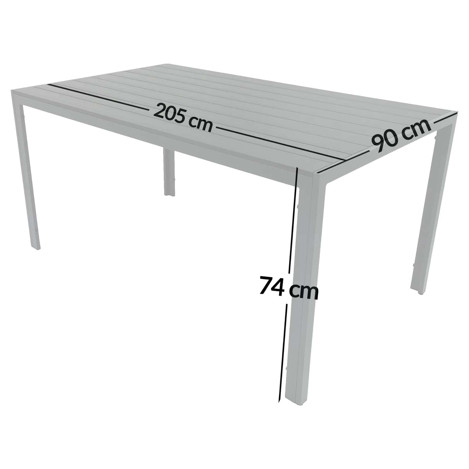 Stół ogrodowy na taras z blatem polywood TYLER 190×90 czarn/natur – miniatura 6