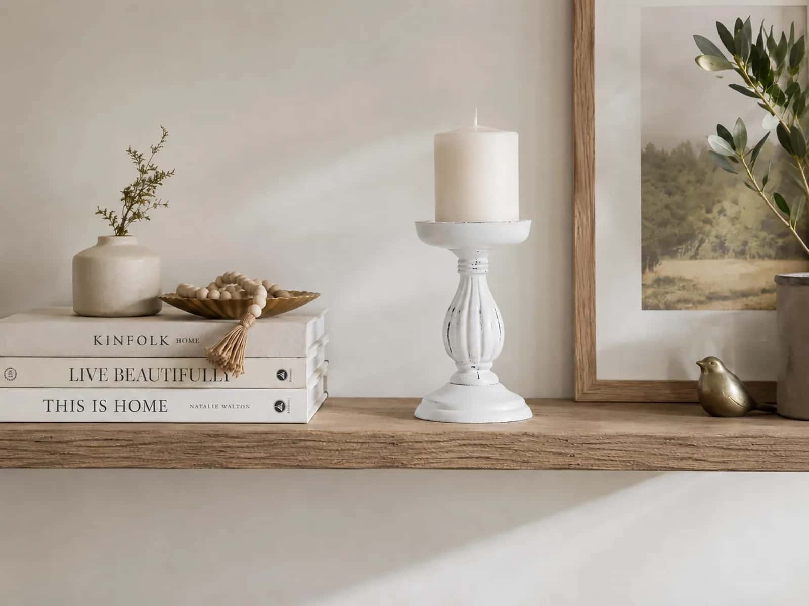 Świecznik ozdobny MDF Rustical biały – miniatura 5