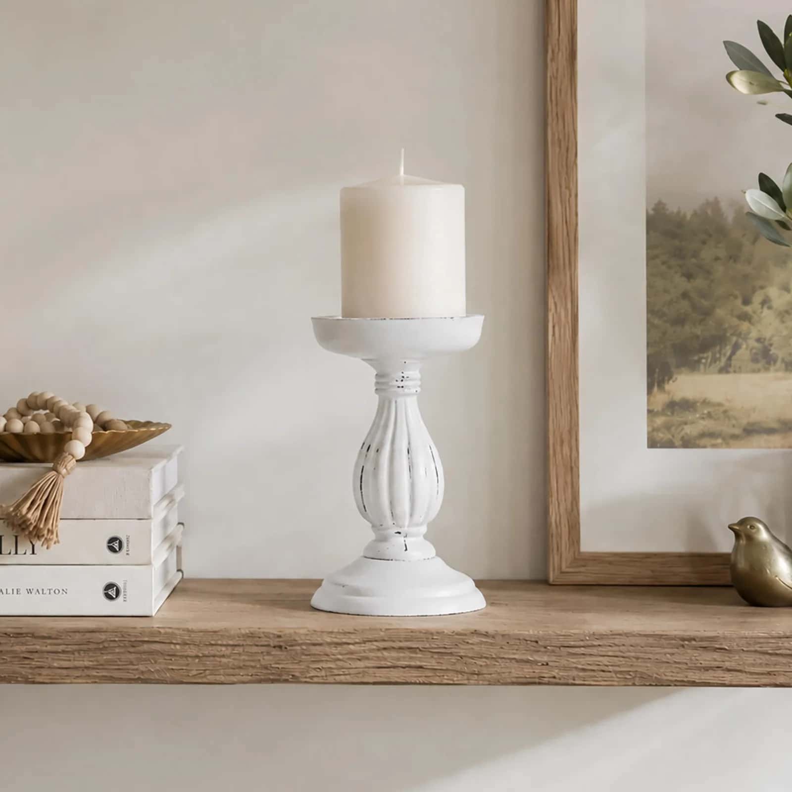 Świecznik ozdobny MDF Rustical biały – miniatura 4