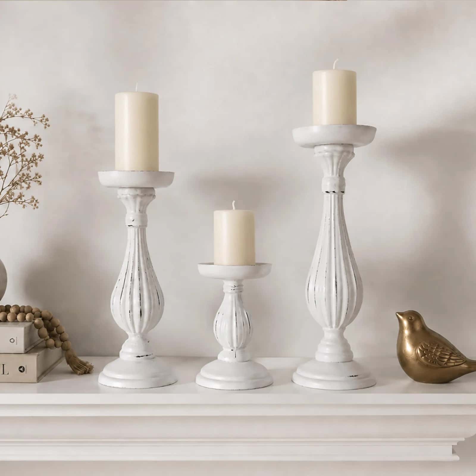 Świecznik ozdobny MDF Rustical biały – miniatura 14