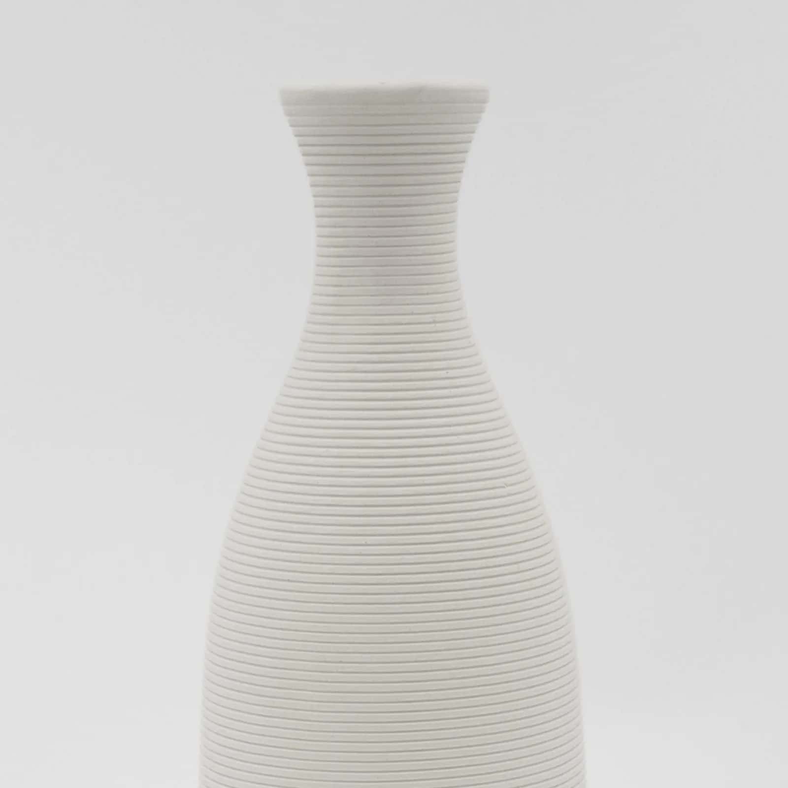 Wazon ceramiczny ozdobny Prążek biały 11x35cm – miniatura 3