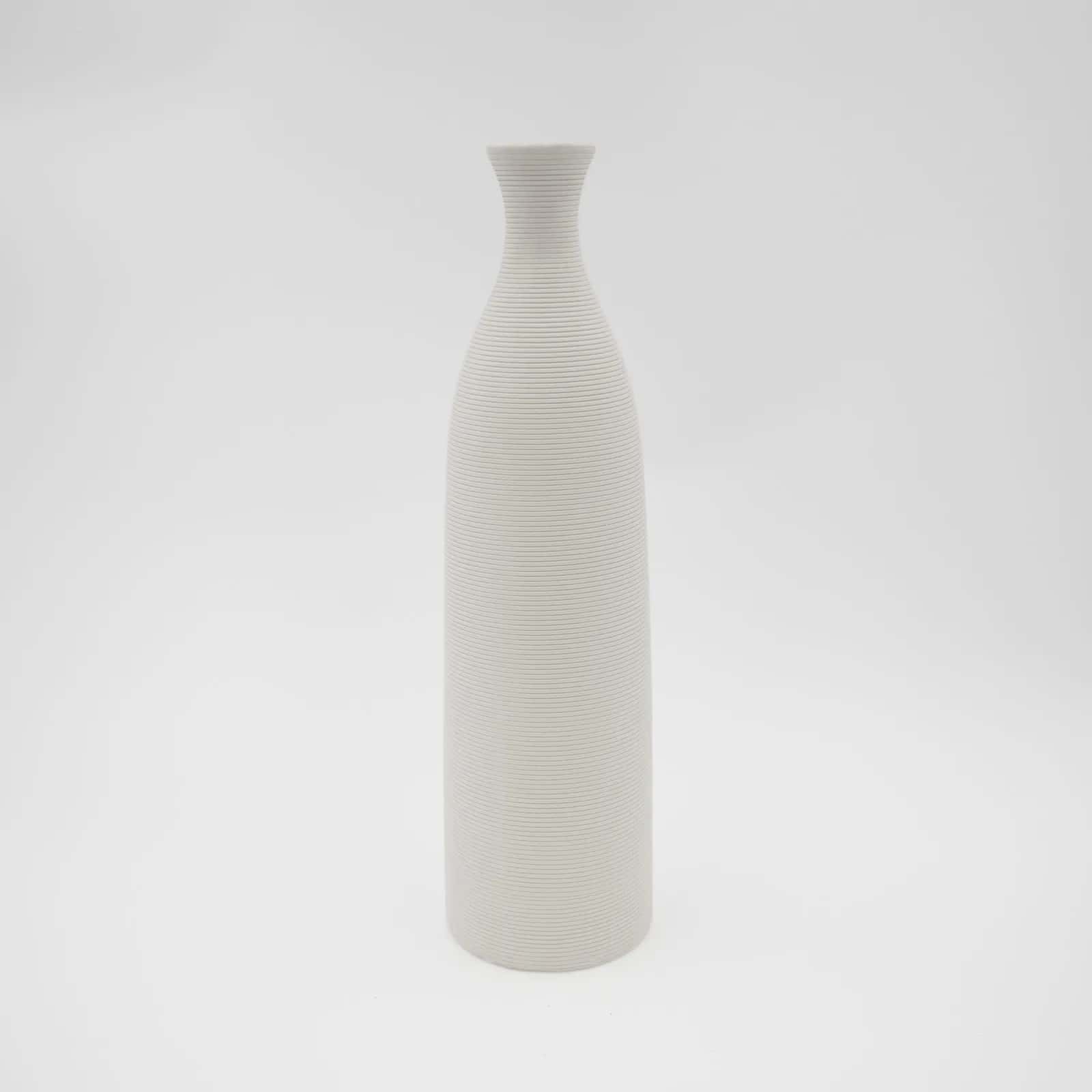 Wazon ceramiczny ozdobny Prążek biały 11x35cm – miniatura 2