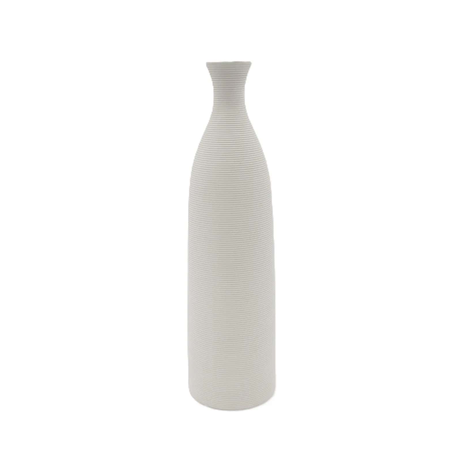 Wazon ceramiczny ozdobny Prążek biały 11x35cm – miniatura 1