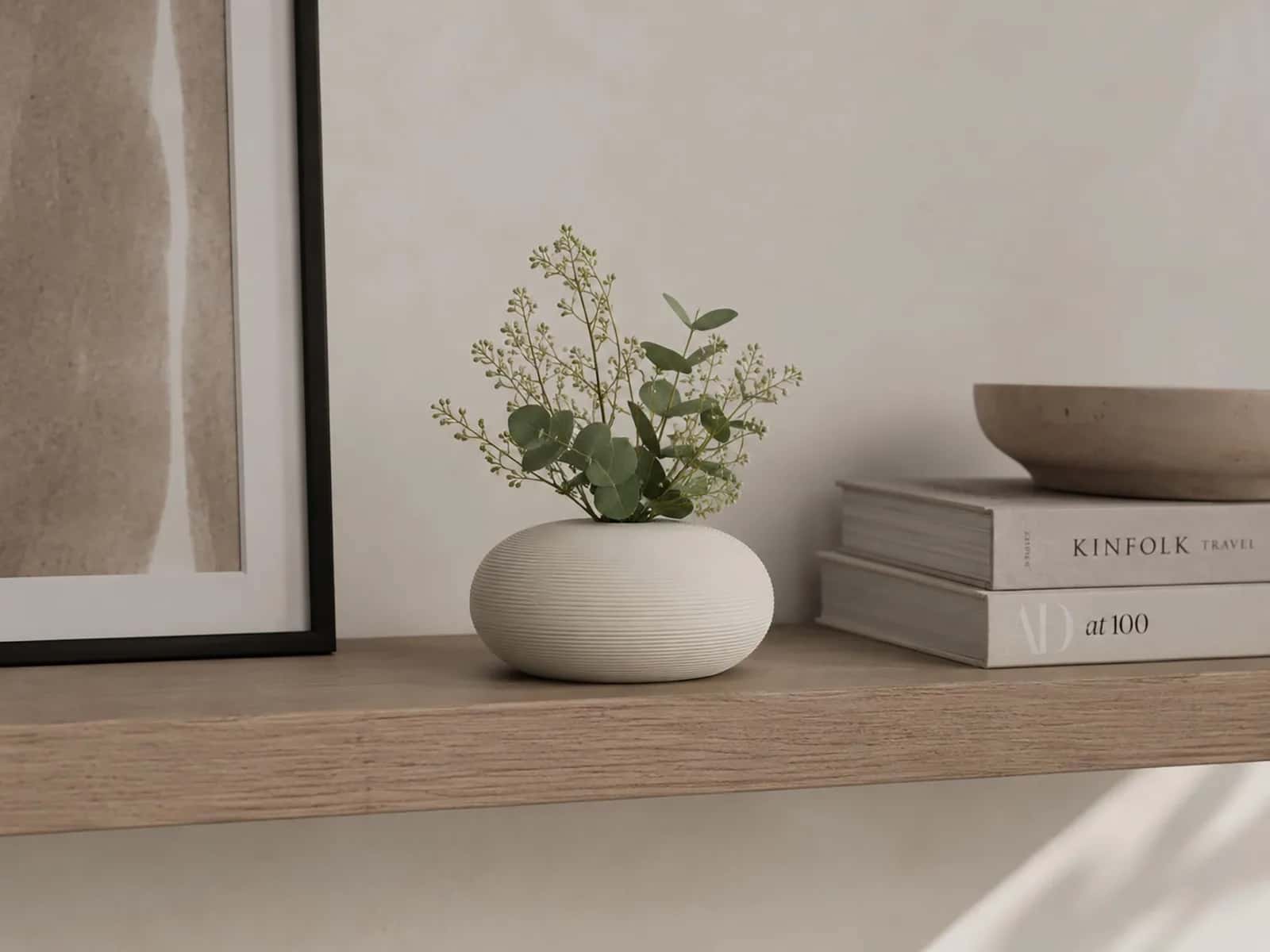 Wazon ceramiczny ozdobny Prążek biały 15x8cm – miniatura 6