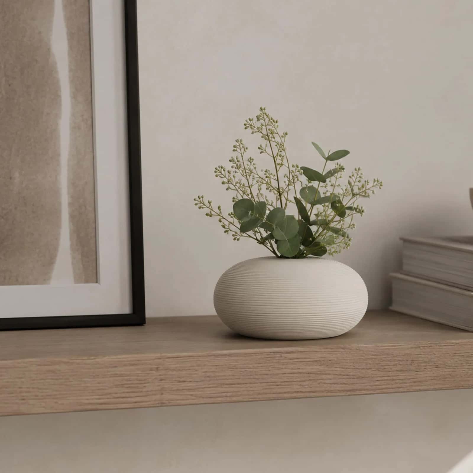 Wazon ceramiczny ozdobny Prążek biały 15x8cm – miniatura 5