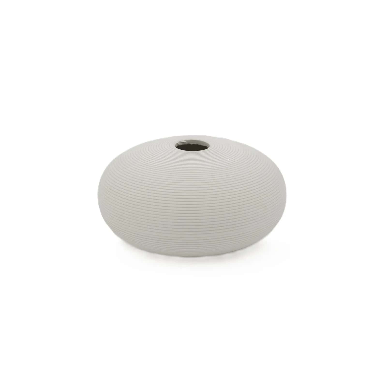Wazon ceramiczny ozdobny Prążek biały 15x8cm – miniatura 1