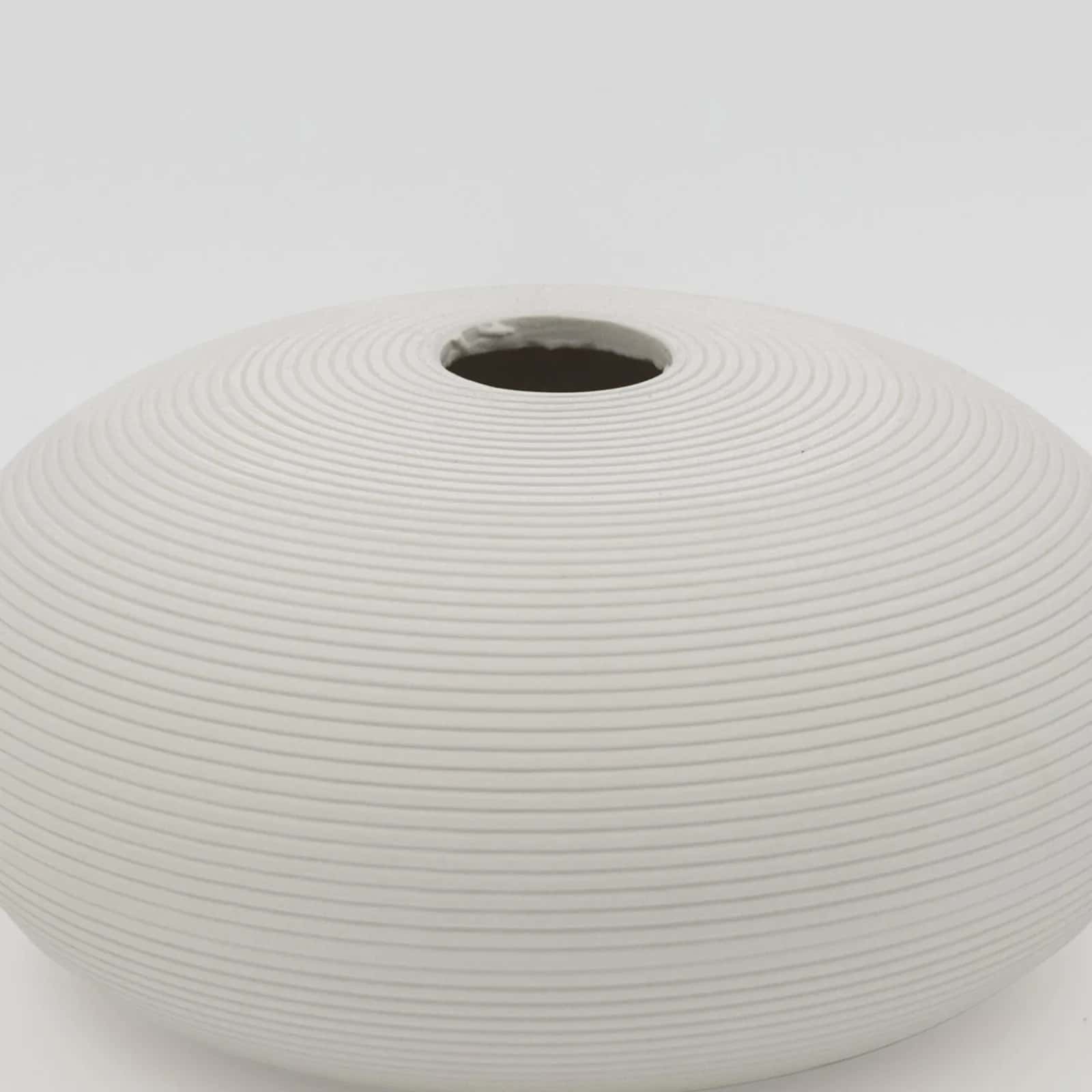 Wazon ceramiczny ozdobny Prążek biały 15x8cm – miniatura 3