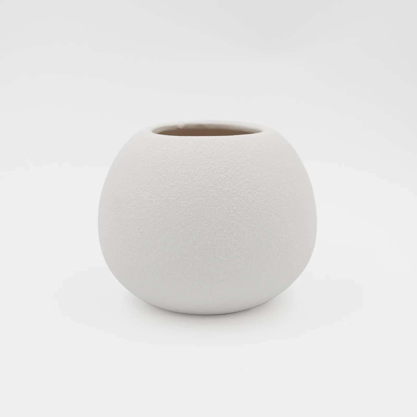 Wazon ceramiczny Tekstura 1 biały 16,5x13,5cm – miniatura 2