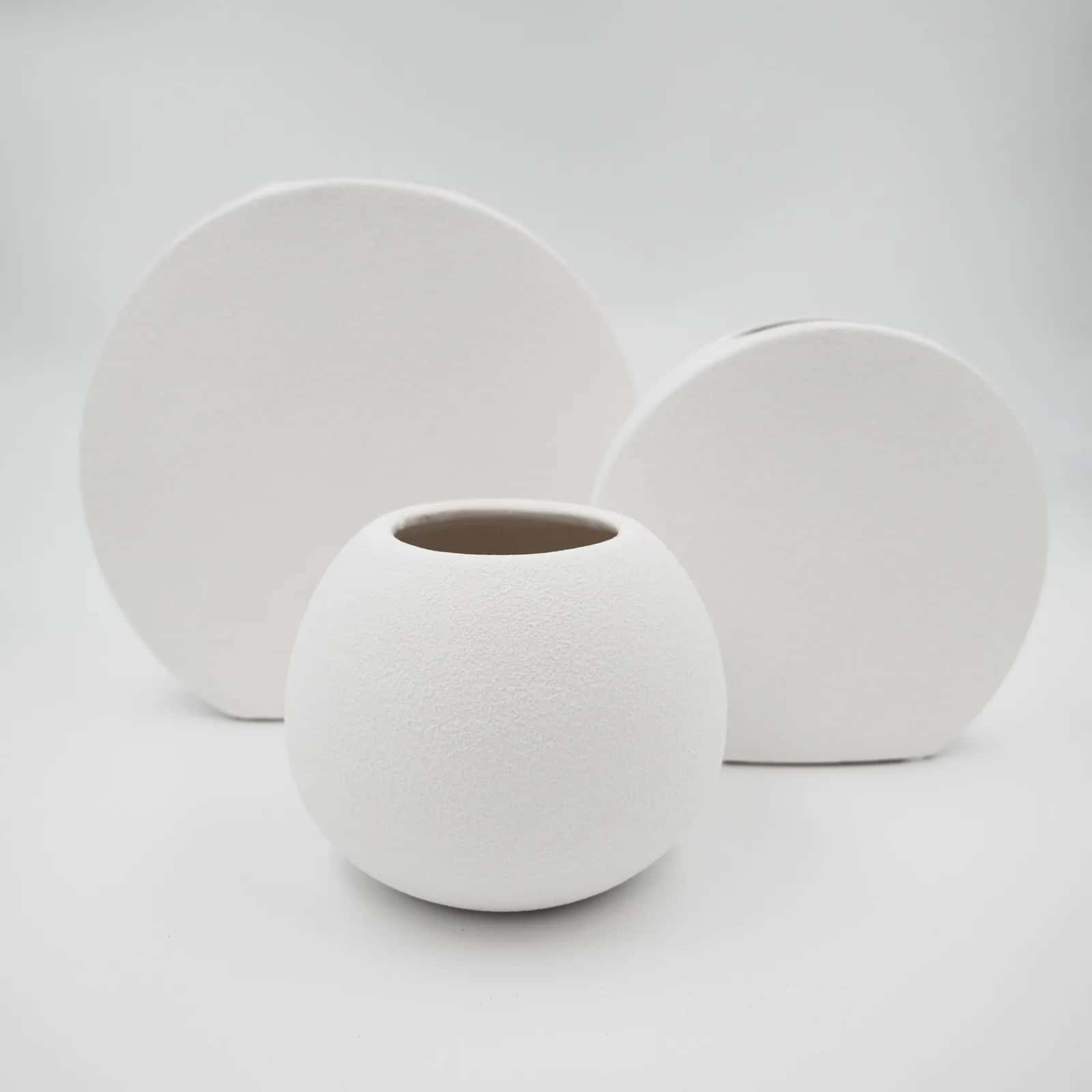 Wazon ceramiczny Tekstura 1 biały 16,5x13,5cm – miniatura 4