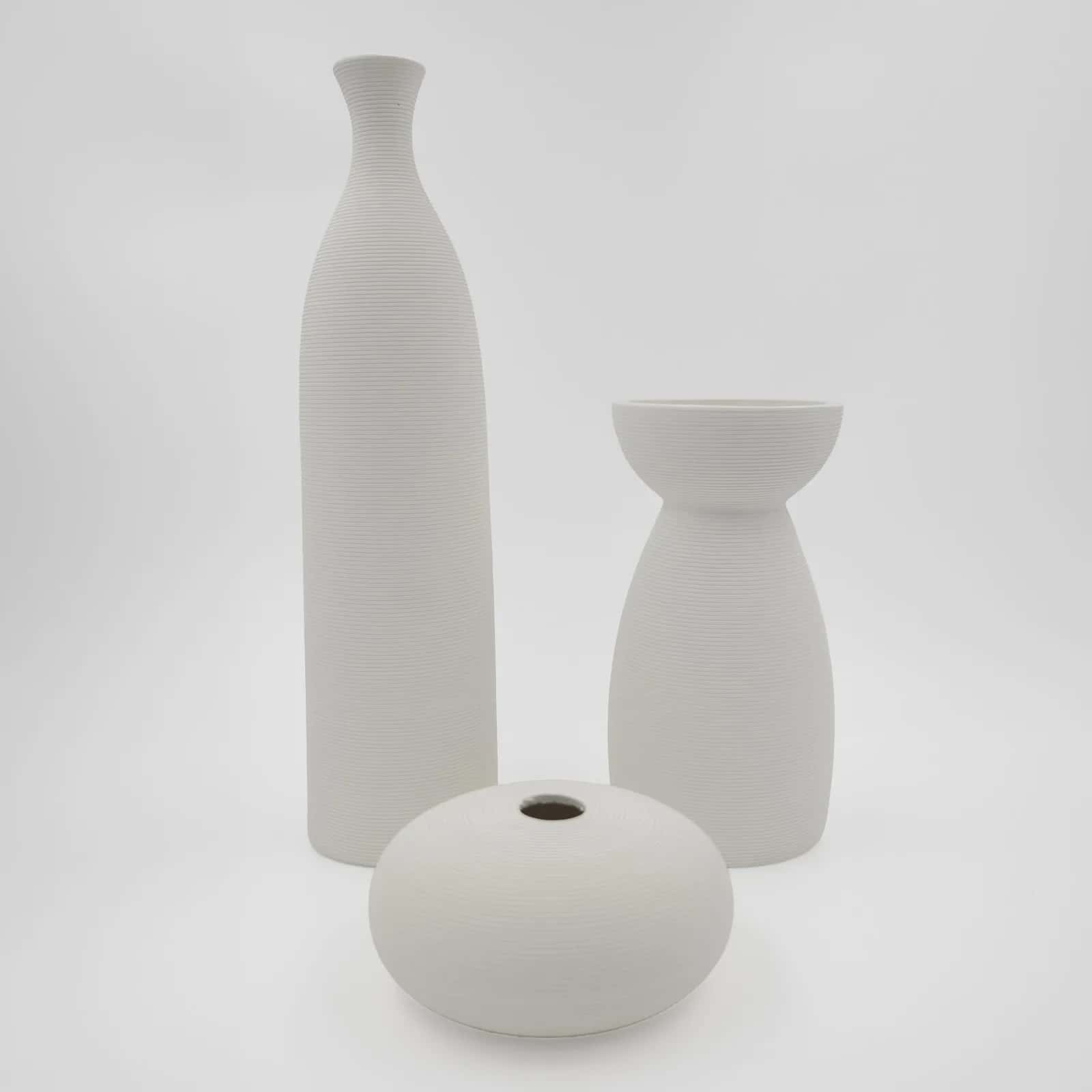 Wazon ozdobny Prążek biały 11x41 cm – miniatura 3