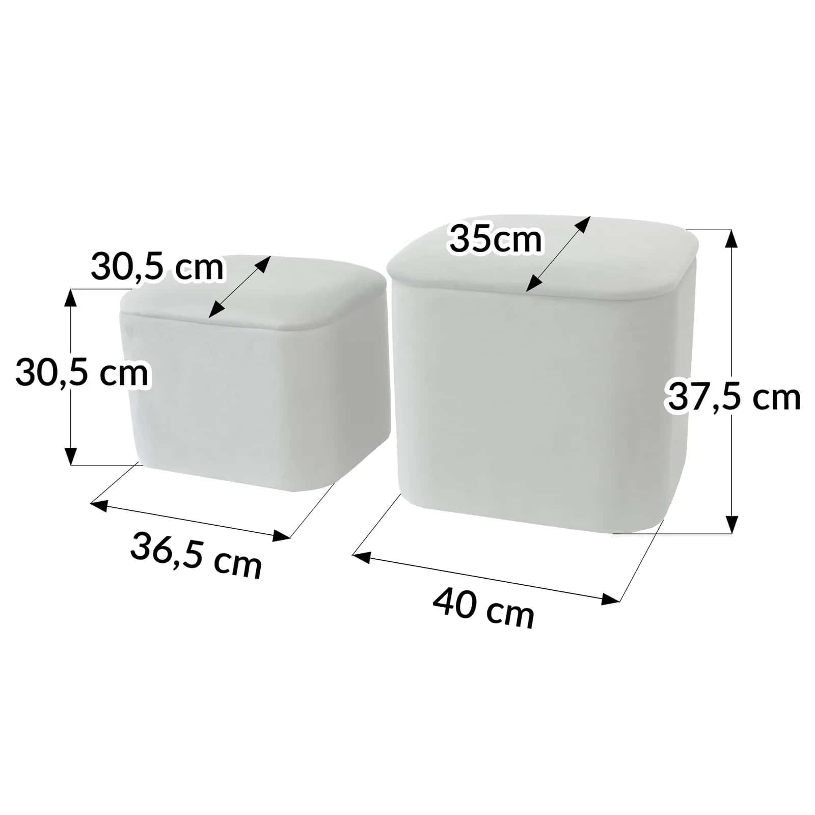 Zestaw puf w kolorze JANET 2 – miniatura 3