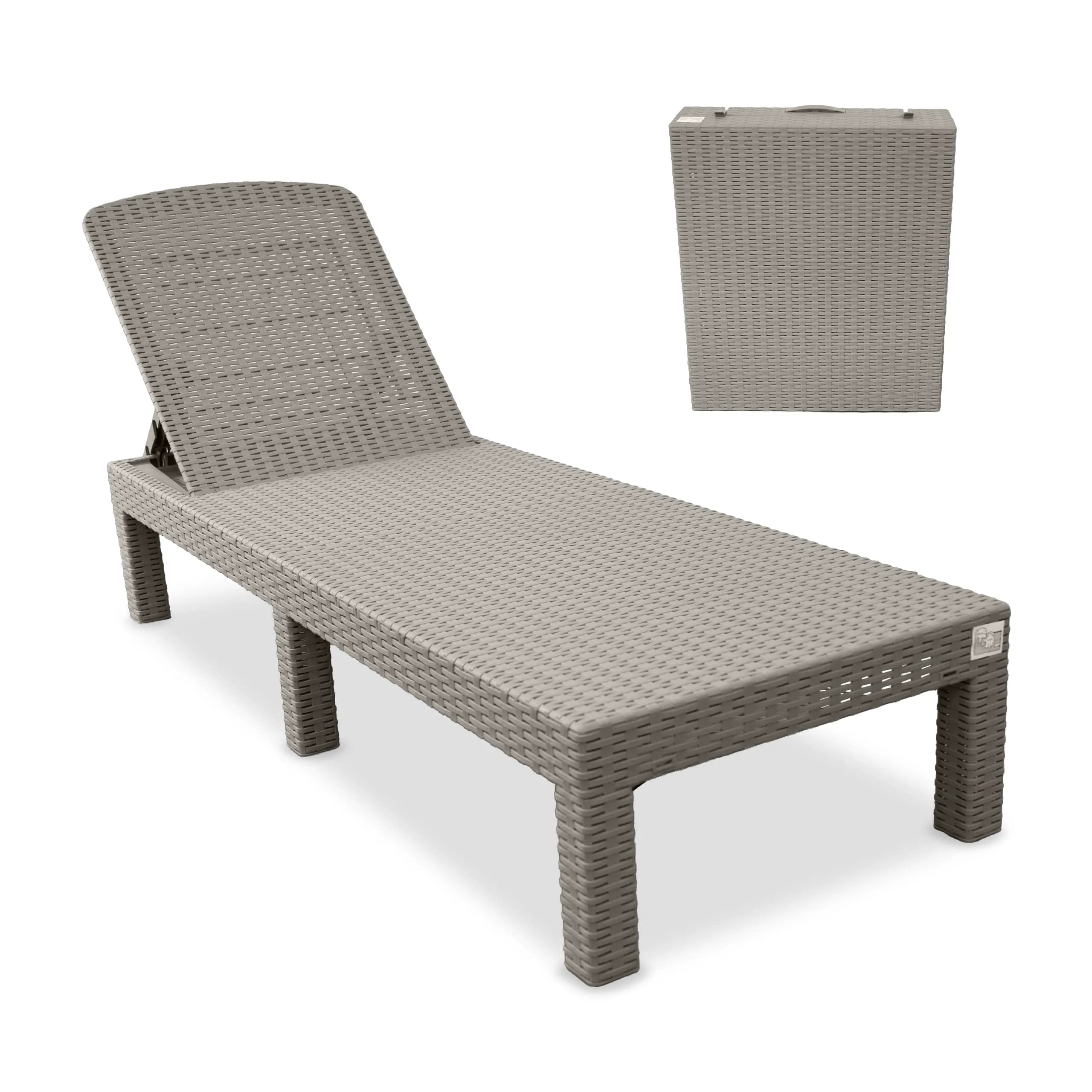 Leżak PP walizka 187x60x29cm taupe DW