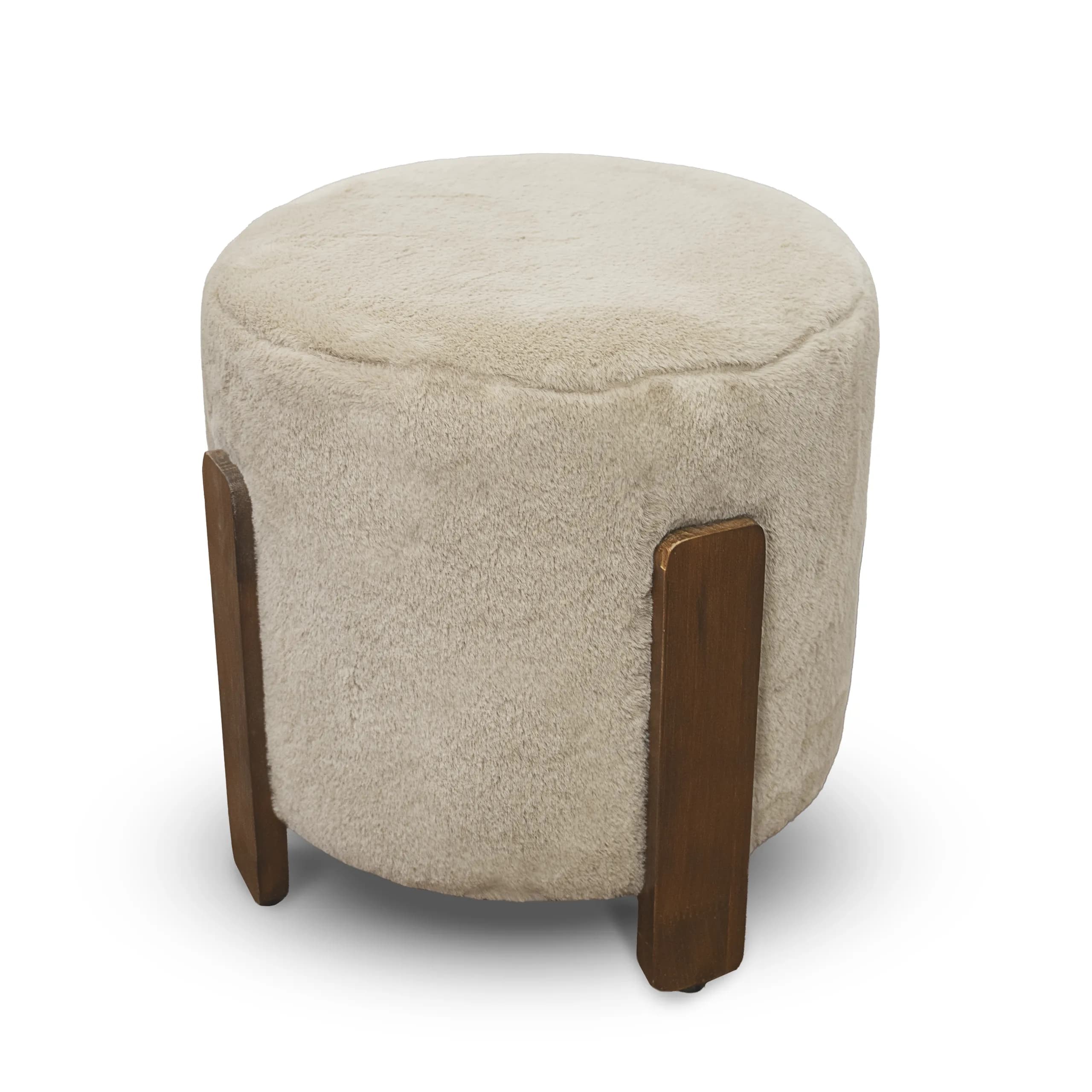 Pufa Seul 37x37x38cm FUT beż/orzech DW