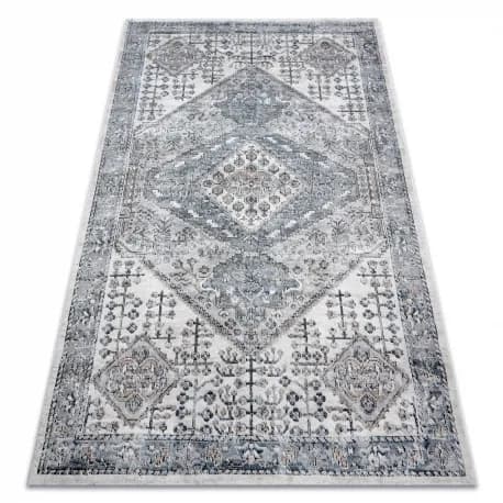 Dywan OHIO Z431A ramka, ornament - Strukturalny, dwa poziomy runa krem / szary