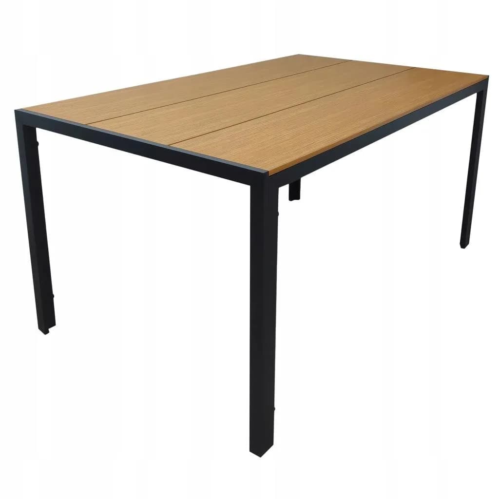 Aluminiowy stół ogrodowy taras z blatem polywood Allen Pro 150x90 naturalny