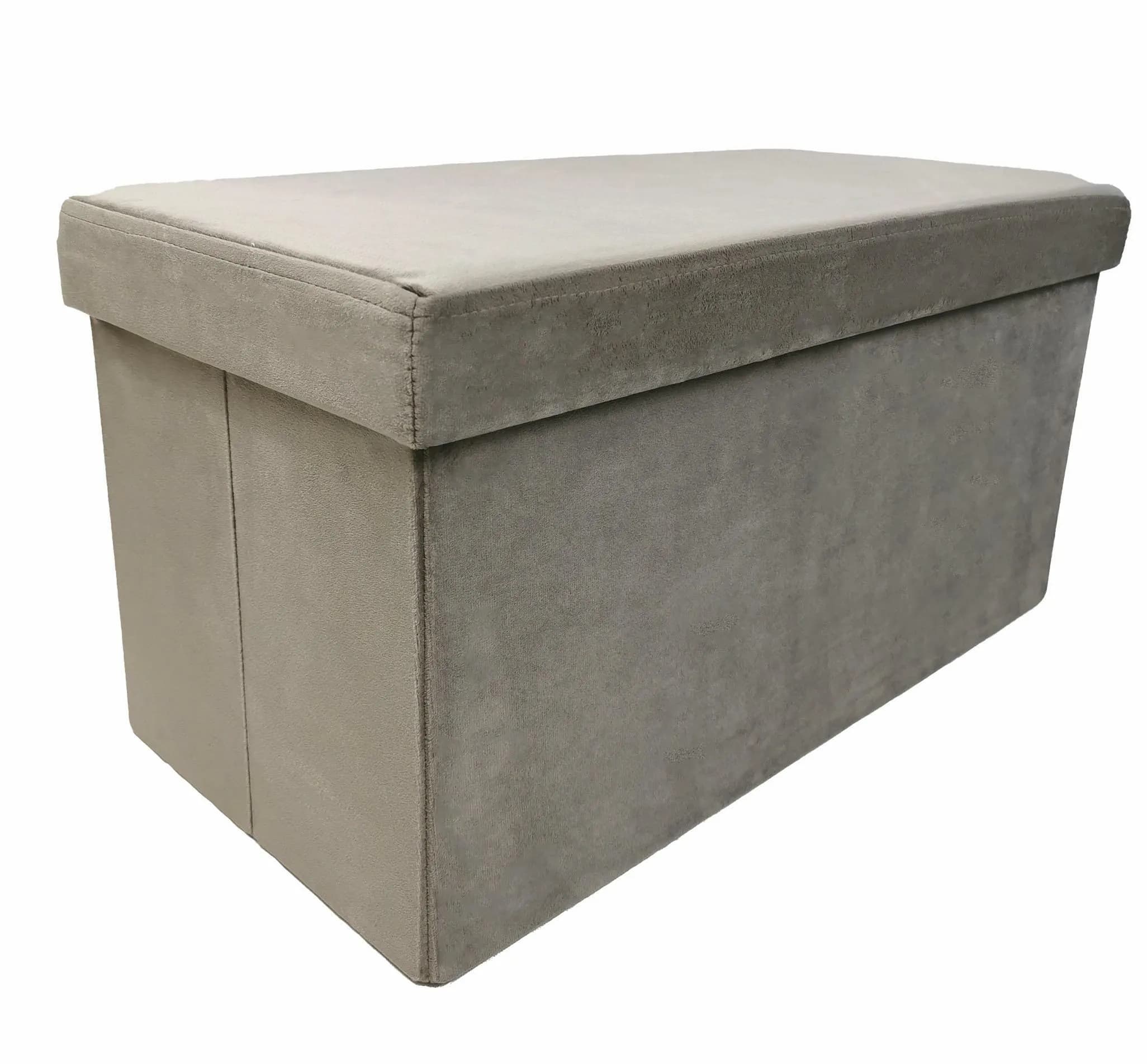 Pufa ze schowkiem welurowa taupe PERFECT DUO 60x30x30cm