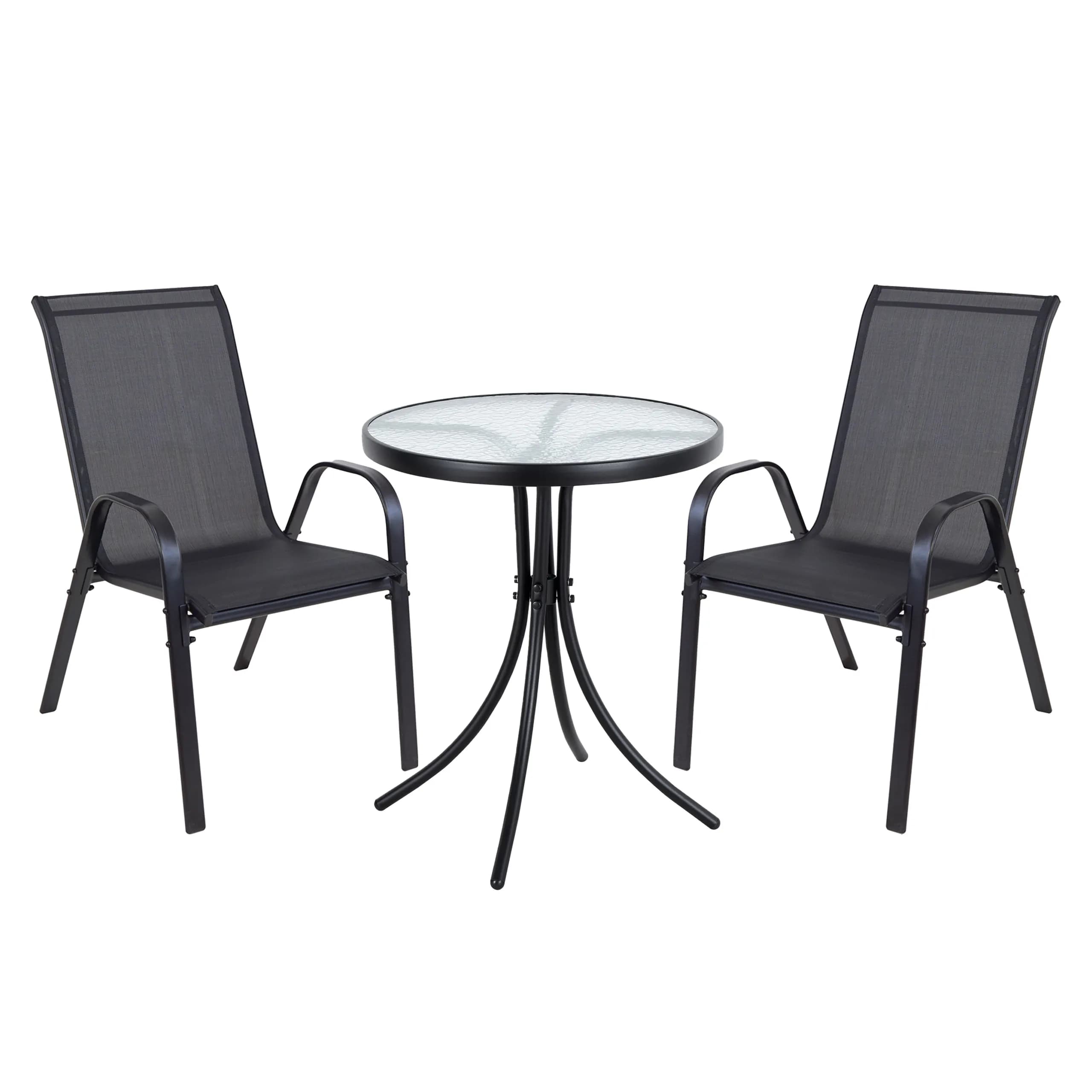 Zestaw mebli ogrodowych TERNI 60 cm 2os. czarny