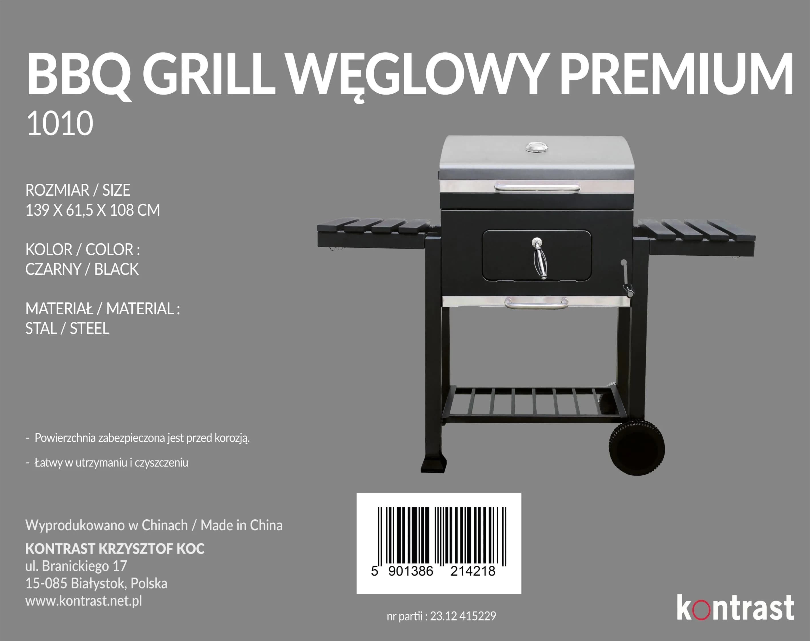 BBQ1010 grill węglowy premium