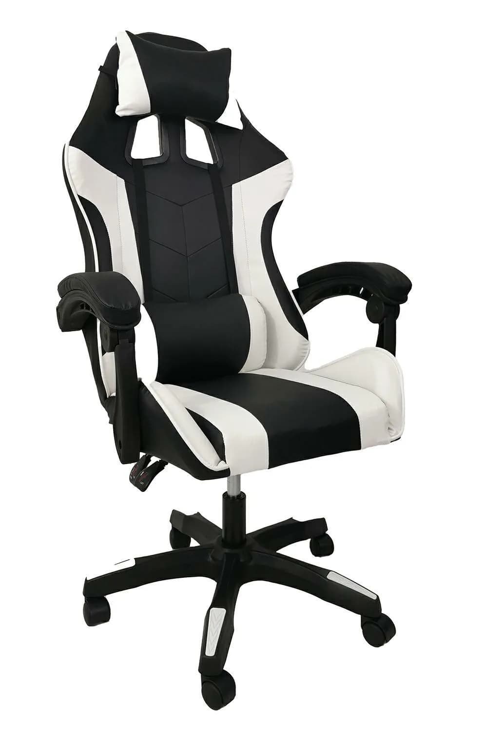 Fotel gaming modern JULES cza/bia+m