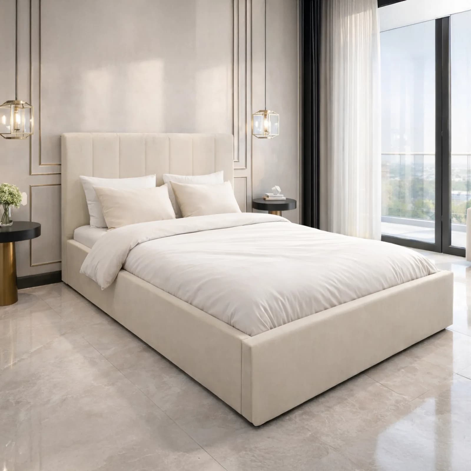 Łóżko TRUDY 160×2×117 taupe