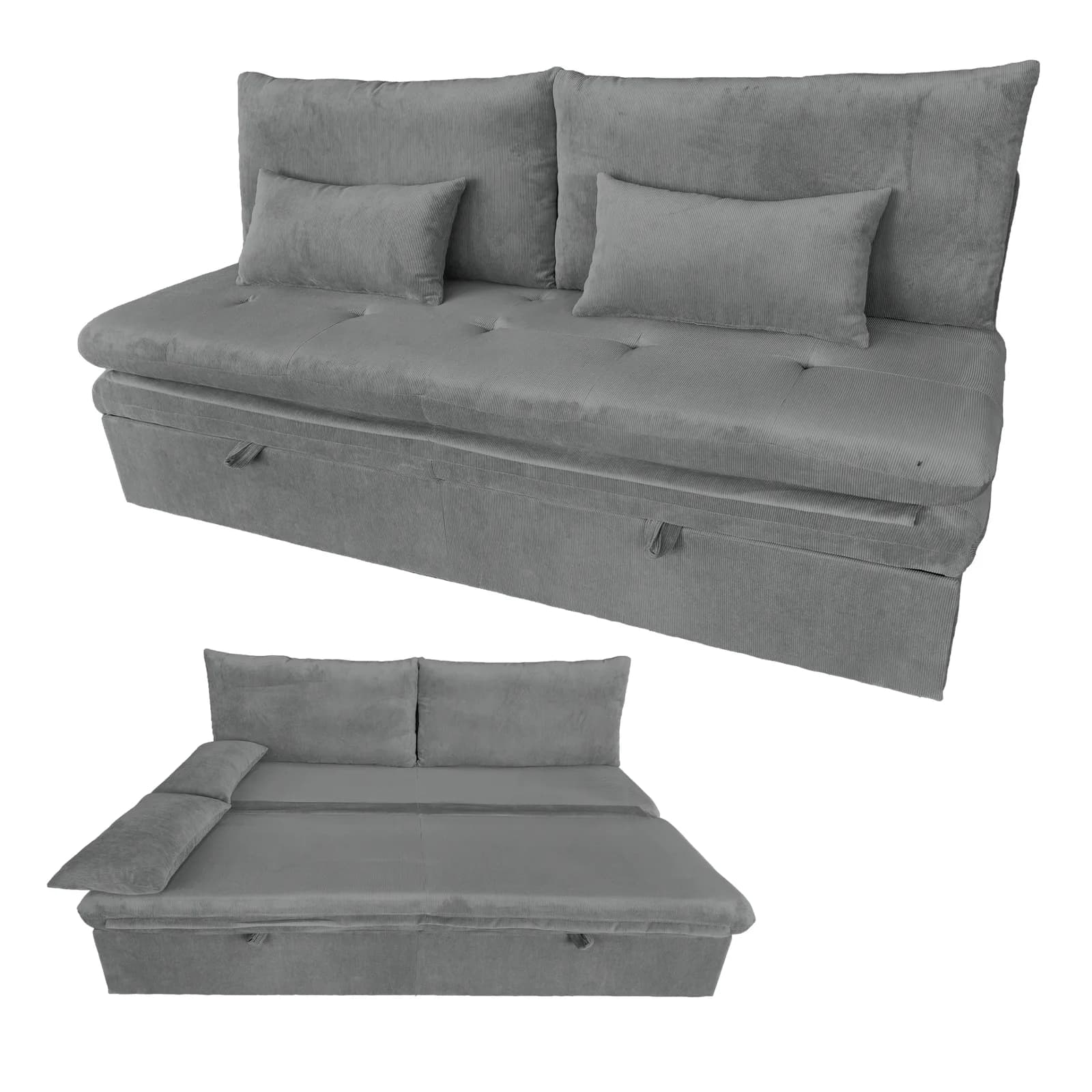 Sofa sztruks CHLOE szary
