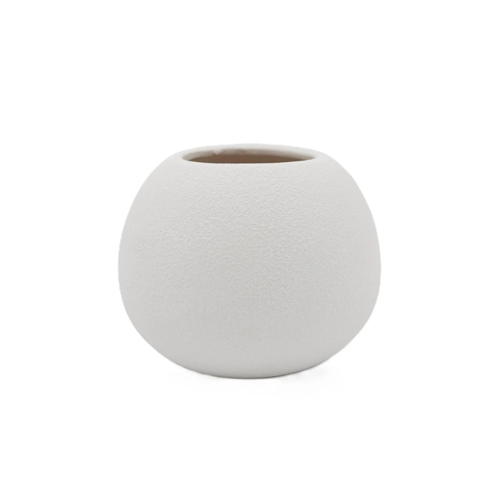 Wazon ceramiczny teksturowany OTTILIE 1 biały 16,5×13,5cm