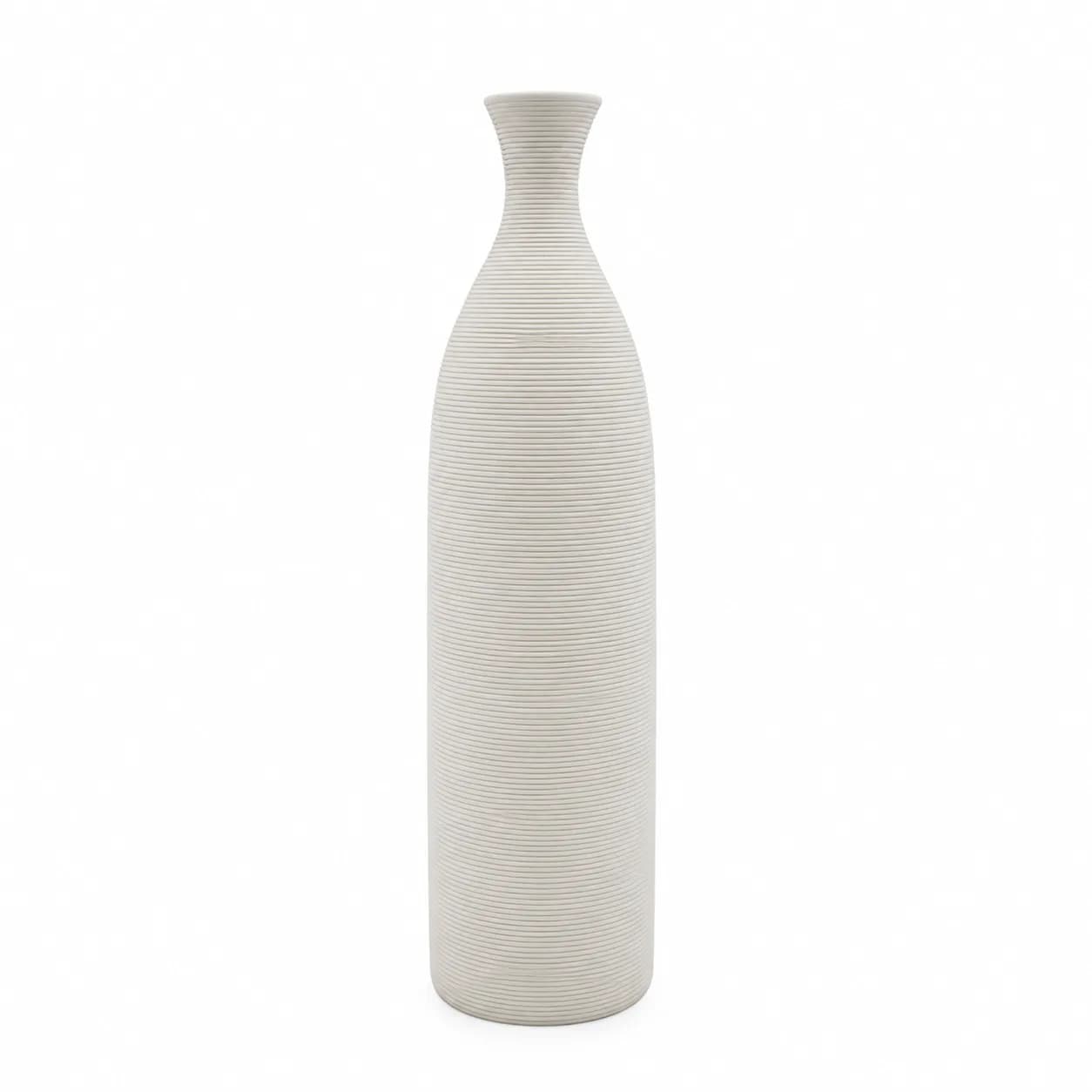 Wazon w prążki LINNEA biały 11×41 cm