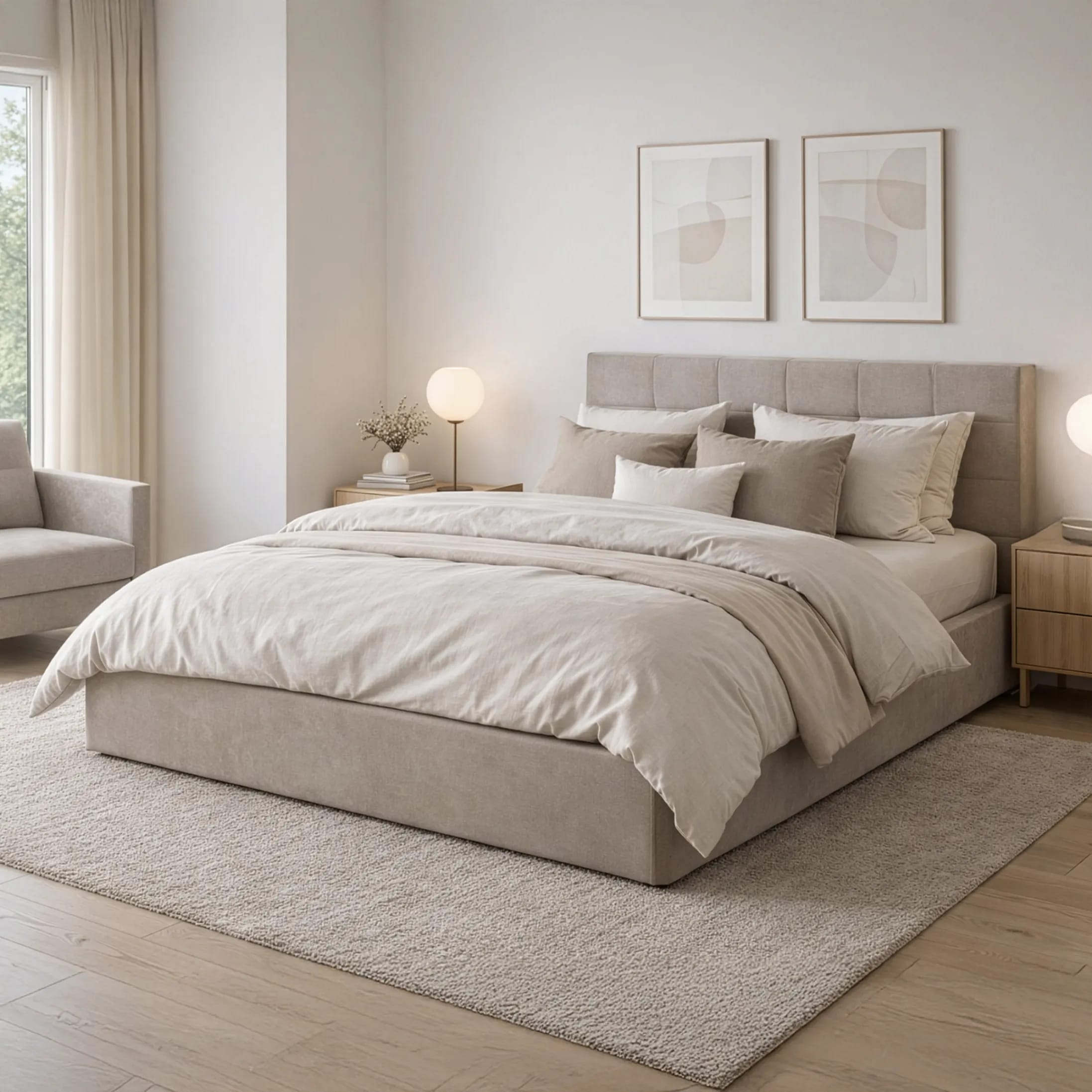 LT104 Łóżko Modulo 140x2x81 taupe – zdjęcie 1