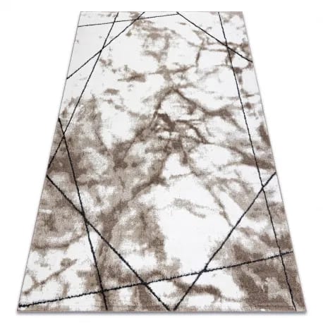Dywan nowoczesny COZY Lina, geometryczny, marmur - Strukturalny, dwa poziomy runa brązowy – zdjęcie 1