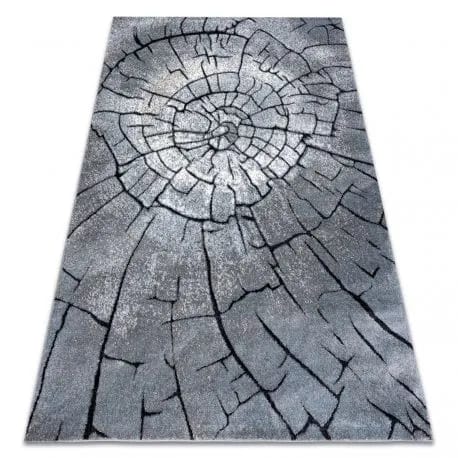 Dywan nowoczesny COZY 8875 Wood, pień - Strukturalny, dwa poziomy runa szary / niebieski – zdjęcie 1