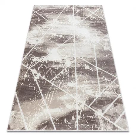 Dywan CORE 1818 Geometryczny - Strukturalny, dwa poziomy runa, kość słoniowa / biały – zdjęcie 1