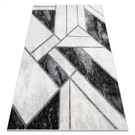 Dywan EMERALD ekskluzywny 81953 glamour, stylowy marmur, geometryczny czarny / srebrny – zdjęcie 1