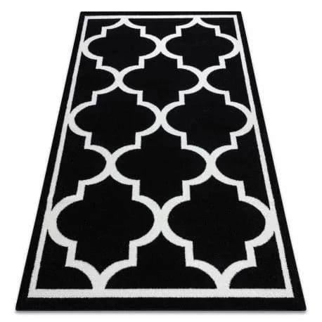 Dywan SKETCH - F730 czarno/kremowy koniczyna marokańska trellis – zdjęcie 1