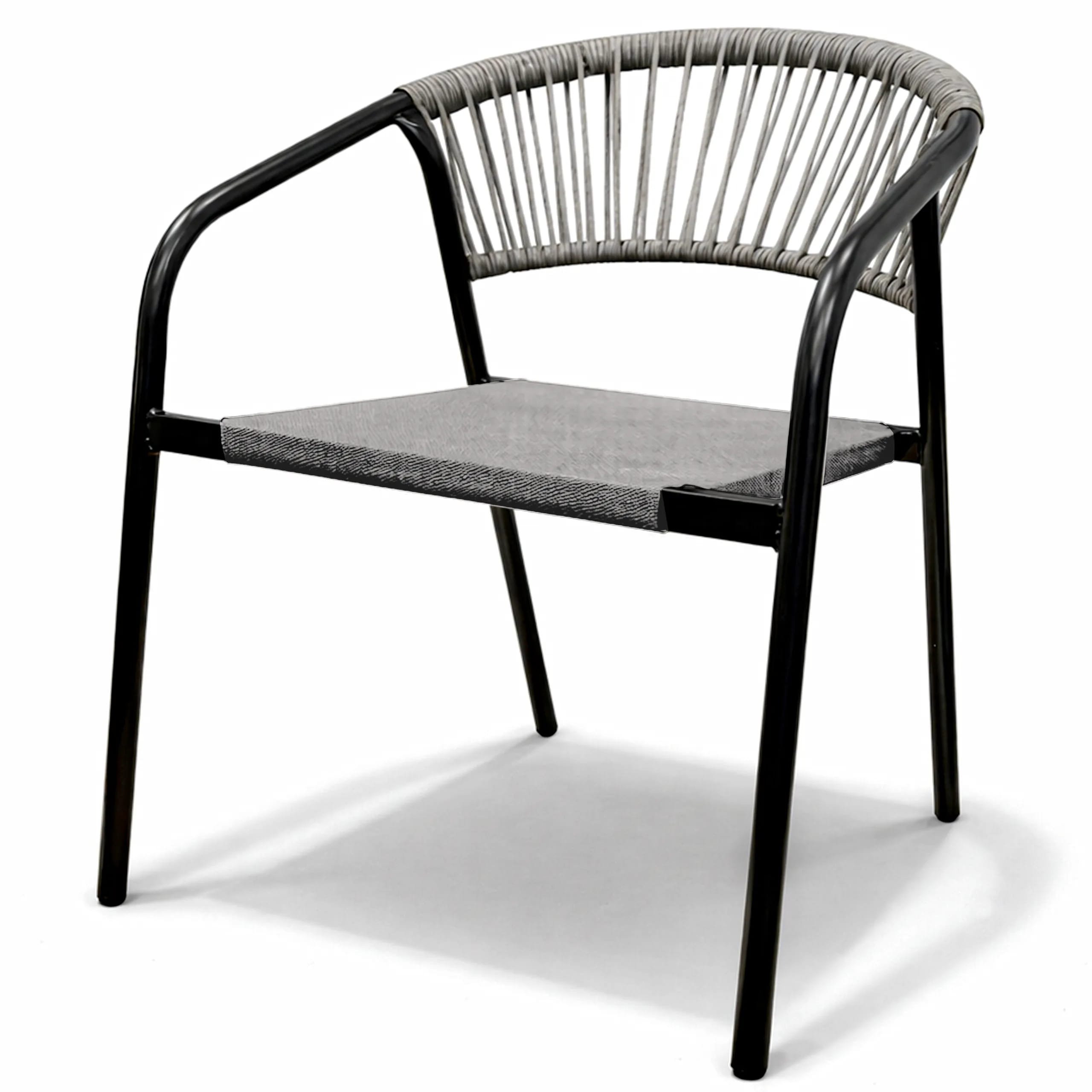 Krzesło PORTINO 53x62x75cm czarny/szary – zdjęcie 1