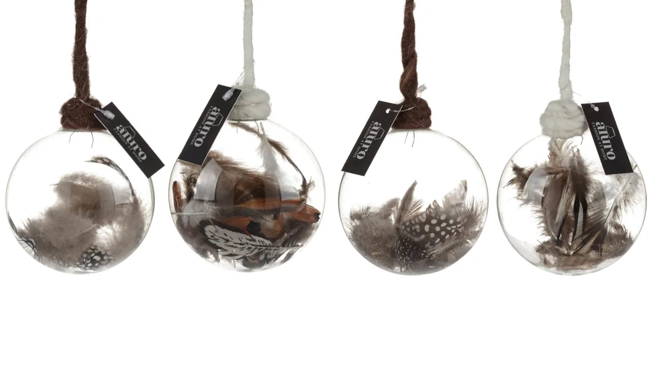 Bombka szkl.na sznurze BATIK natural mix_Aluro – zdjęcie 1