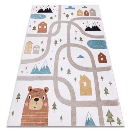 Dywan FUN Polar dla dzieci, uliczki, las, – zdjęcie 1