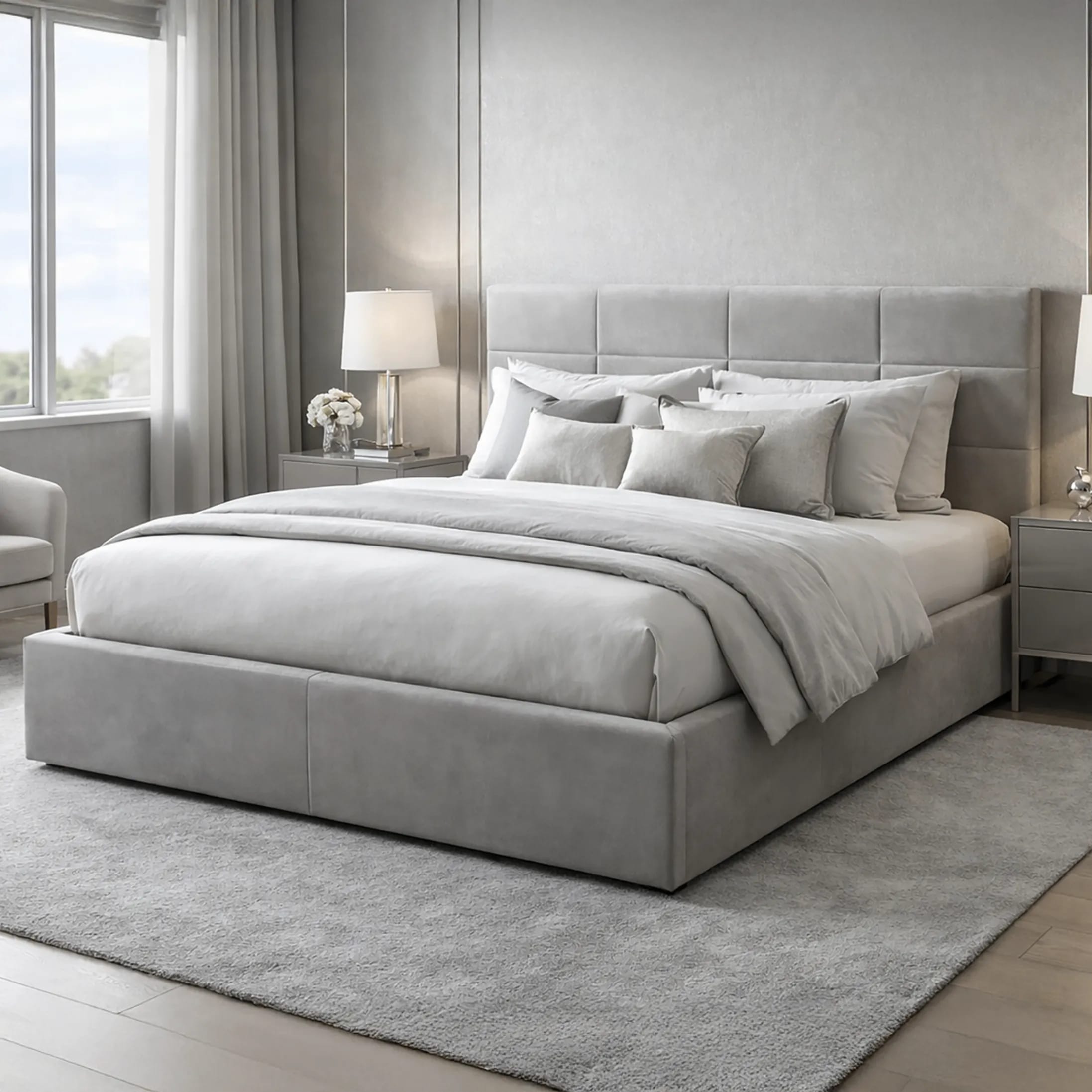 LT103 Łóżko Quadro 140x2x81 szary – zdjęcie 1