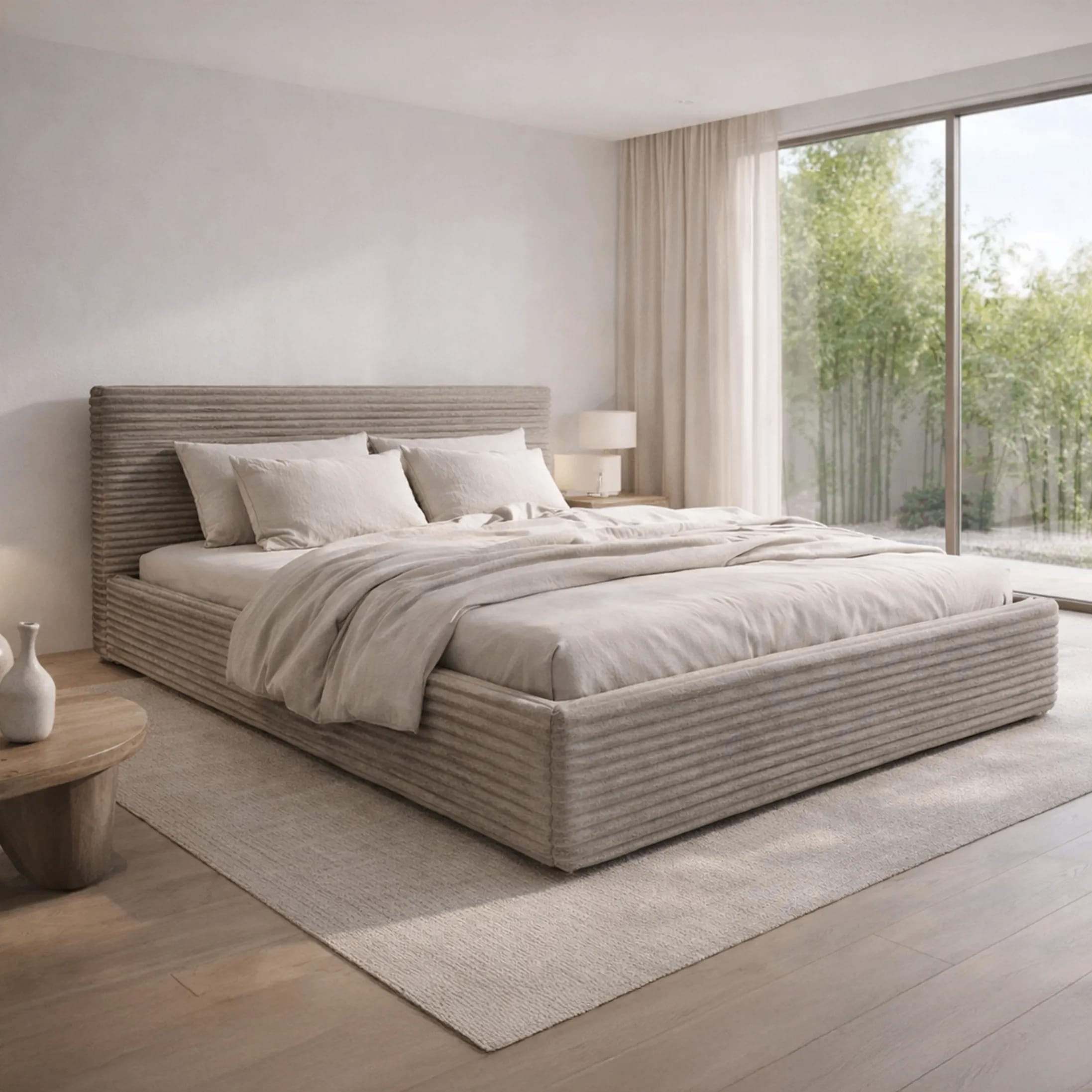 LT100 Łóżko Cordo 140x2x80 taupe – zdjęcie 1