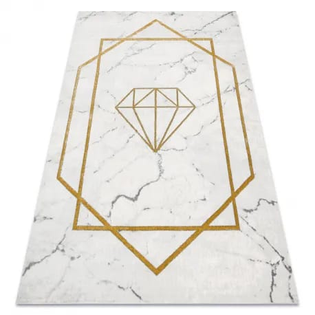 Dywan EMERALD ekskluzywny 1019 glamour, stylowy diament, marmur krem / złoty – zdjęcie 1