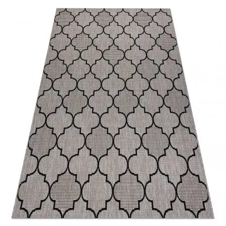 DYWAN SZNURKOWY SIZAL FLOORLUX 20607 , koniczyna marokańska, trellis srebrny / czarny – zdjęcie 1