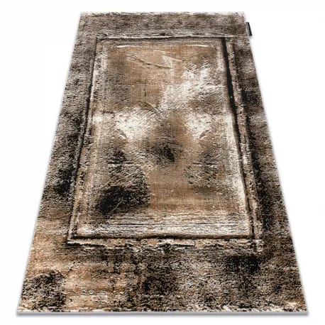 Dywan DE LUXE nowoczesny 634 Ramka vintage przecierany - Strukturalny szary / złoty – zdjęcie 1