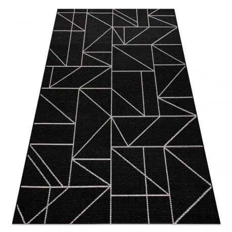 DYWAN SZNURKOWY SIZAL FLOORLUX 20605 black / silver TRÓJKĄTY, GEOMETRYCZNY – zdjęcie 1