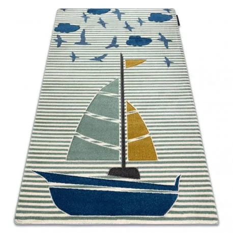 Dywan PETIT SAIL łódka, żaglówka zielony – zdjęcie 1