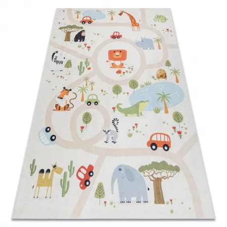 Dywan do prania BAMBINO 1165 Zoo, dla dzieci, antypoślizgowy – zdjęcie 1