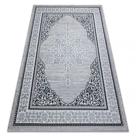 Dywan GLOSS nowoczesny 8490 52 Ornament, stylowy, ramka kość słoniowa / szary – zdjęcie 1